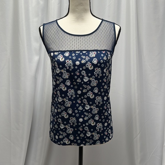 Jason Wu for Target Blue Floral Illusion Neck Tank Top - size Large - Picture 2 of 12